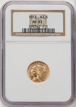 1913 $2.50 Indian Quarter Eagle NGC MS63 (506637021)