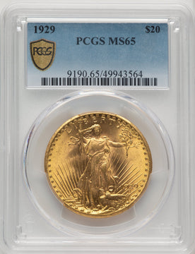 1929 $20 Saint-Gaudens Double Eagle PCGS MS65