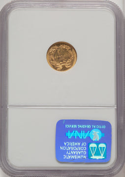 1862 G$1 Brown Label Gold Dollar NGC MS62