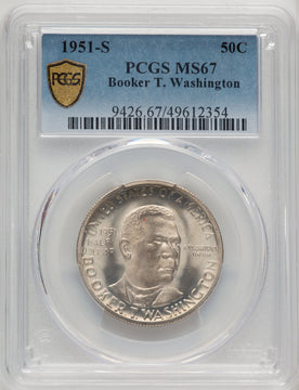 1951-S 50C Booker T. Washington Commemorative Silver PCGS MS67 (773853001)