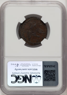 1789 Mott Token Thin Planchet Plain Edge BN Colonials NGC MS61