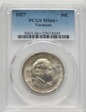 1927 50C Vermont Commemorative Silver PCGS MS66+ (774100048)