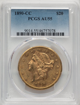 1890-CC $20 Liberty Double Eagle PCGS AU55 (774284001)