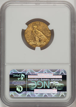 1908 $5 Indian Indian Half Eagle NGC MS64 (520445007)