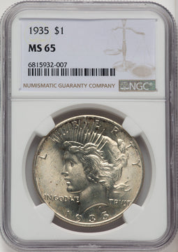 1935 Peace Dollar NGC MS65