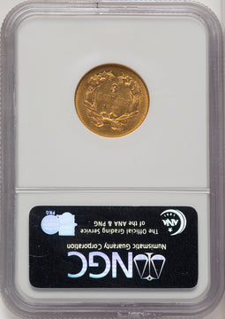 1860 $3 Three Dollar Gold Pieces NGC AU58
