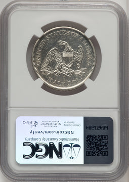 1861-O 50C Seated Half Dollar Details NGC AU50