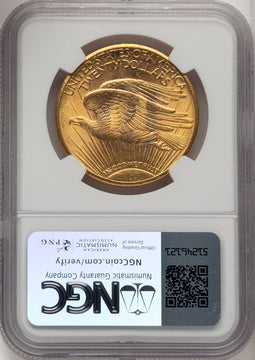 1926-S $20 Brown Label Saint-Gaudens Double Eagle NGC MS64