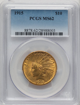 1915 $10 Indian Eagle PCGS MS62 (774367004)