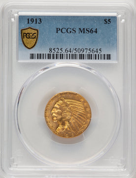 1913 $5 Indian Half Eagle PCGS MS64 (771479009)