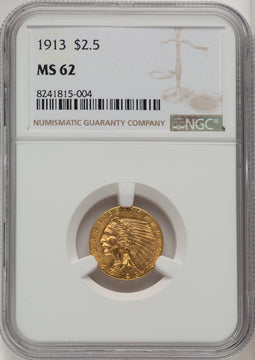 1913 $2.50 Indian Quarter Eagle NGC MS62 (506686004)