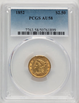 1852 $2.50 Liberty Quarter Eagle PCGS AU58 (774311092)