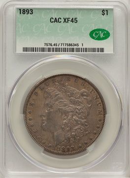 1893 Morgan Dollar CACG XF45