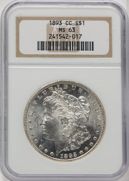 1893-CC Morgan Dollar NGC MS63 (774251014)