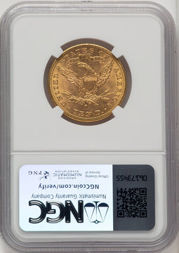 1889-S $10 Brown Label Liberty Eagle NGC MS62 (520428038)