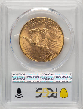 1908-D $20 NO MOTTO CAC Saint-Gaudens Double Eagle PCGS MS64+ (772992004)