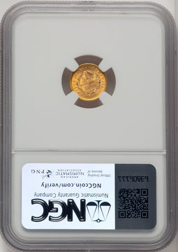 1851 G$1 Gold Dollar NGC MS67+