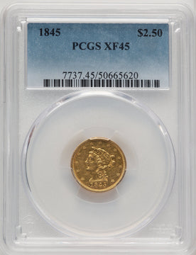 1845 $2.50 Liberty Quarter Eagle PCGS XF45