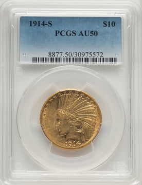 1914-S $10 Indian Eagle PCGS AU50