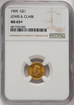 1905 G$1 Lewis and Clark Commemorative Gold NGC MS65+