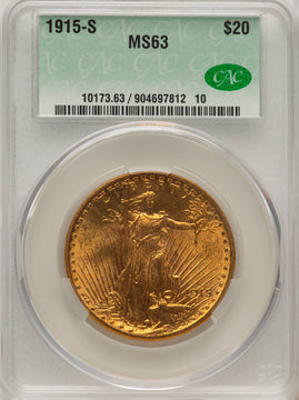 1915-S $20 Saint-Gaudens Double Eagle CACG MS63 (774262003)
