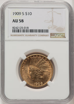 1909-S $10 Indian Eagle NGC AU58 (572308032)