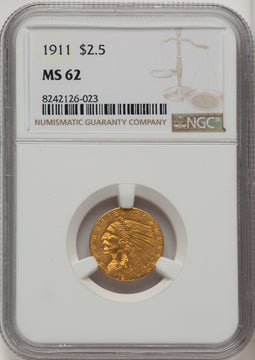 1911 $2.50 Indian Quarter Eagle NGC MS62 (505886204)