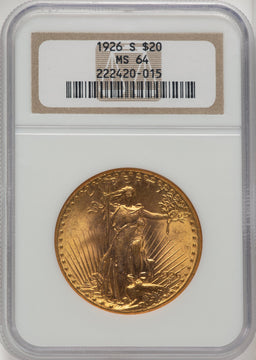 1926-S $20 Saint-Gaudens Double Eagle NGC MS64 (774580026)