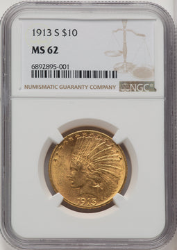 1913-S $10 Indian Eagle NGC MS62 (774094001)
