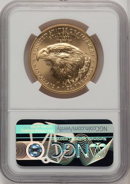 2021 One-Ounce Gold Eagle Type Two First Day of Production NGC MS70 Norris