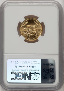 1986 $10 Quarter-Ounce Gold Eagle Saint Gaudens Label NGC MS70