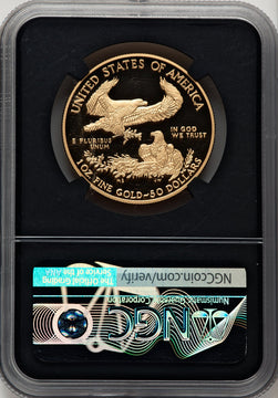 2020-W $50 One-Ounce Gold Eagle Ed Moy Blk Core NGC PF70