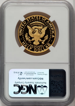2014-W 50C Kennedy Gold 50th Anniversary Kenneth Bressett Red Book Proof Kennedy Half Dollar NGC PR70