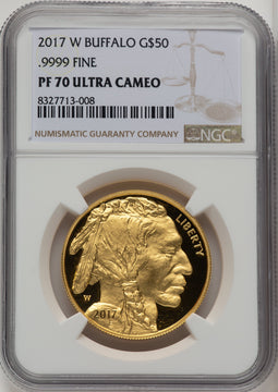 2017-W $50 One-Ounce Gold Buffalo NGC PF70 (772460029)