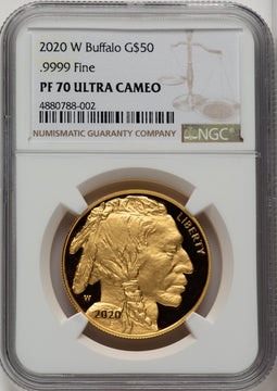 2020-W 1 oz Gold Buffalo NGC PF70 UCAM