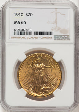 1910 $20 Saint-Gaudens Double Eagle NGC MS65 (774496011)