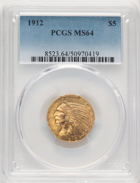 1912 $5 Indian Half Eagle PCGS MS64 (774470007)