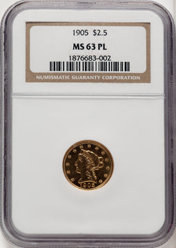 1905 $2.50 PL Liberty Quarter Eagle NGC MS63
