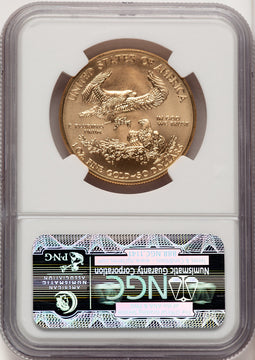2009 $50 One-Ounce Gold Eagle First Strike ER Blue NGC MS70
