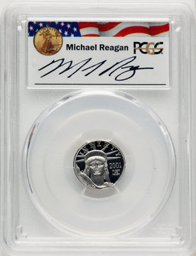 2001-W $10 Tenth-Ounce Platinum Statue of Liberty Michael Reagan Reagan Legacy Series PCGS PR70