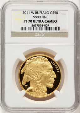 2011-W $50 One-Ounce Gold Buffalo Brown Label NGC PF70 (507166107)