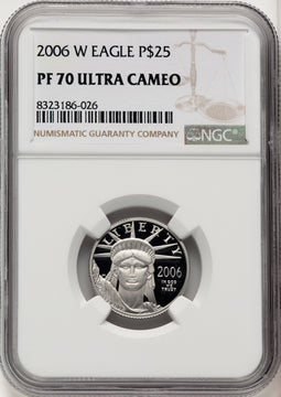 2006-W $25 Quarter-Ounce Platinum Eagle Statue of Liberty Brown Label NGC PF70 (769030020)