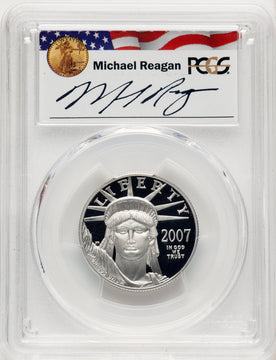 2007-W $50 Half-Ounce Platinum Eagle Statue of Liberty Michael Reagan Reagan Legacy Series PCGS PR70