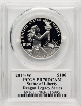 2014-W $100 One-Ounce Platinum Eagle Michael Reagan Reagan Legacy Series PCGS PR70