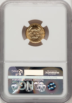 1986 $5 Tenth-Ounce Gold Eagle First Year of Issue Label From US Mint Sealed Box NGC MS70