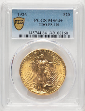 1926 $20 Tripled Die Obverse FS-101 Saint-Gaudens Double Eagle PCGS MS64+