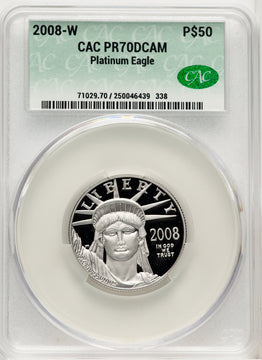 2008-W $50 Half-Ounce Platinum CACG PR70