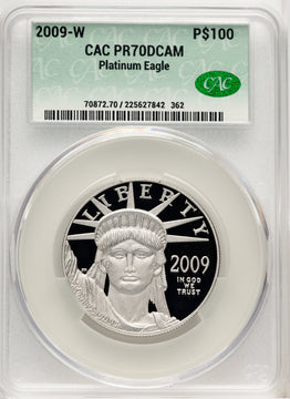 2009-W $100 One-Ounce Platinum Eagle Brown Label CACG PR70