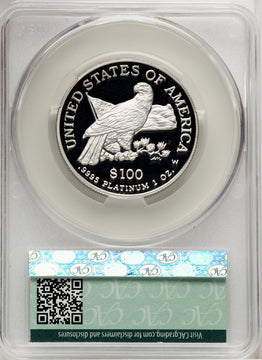 2003-W $100 One-Ounce Platinum Eagle Statue of Liberty Blue Gradient CACG PR70