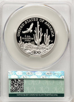 2001-W $100 One-Ounce Platinum Eagle Statue of Liberty Mike Castle CACG PR70